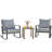 3 Pieces Outdoor Patio Furniture Conversation Set with 2 Metal Rocker Chairs-562727026