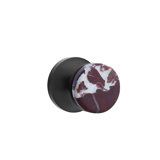 Emtek Select Passage Knobset w/ Disk Rosette & Conical Stem, Rosso Levanto Marble Knob