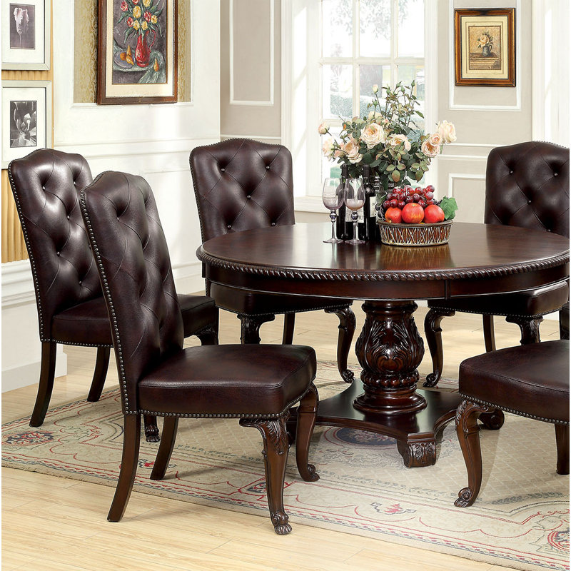 Cecily 6 - Person Pedestal Dining Set