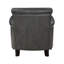 Fauteuil d'appoint en cuir gris, structure en bois massif, rembourrage en mousse haute, base transitionnelle essentielle de 72,75 lb, garniture cloutée à ressorts ensachés