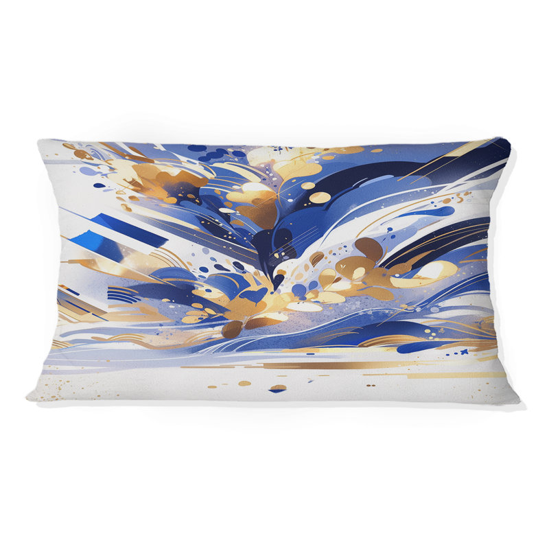 Coussin cubique bleu et blanc Kaleidoscope I