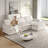 Upholstered Sofa Couch With Ottoman-1837163125