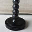 Gatik Pedestal Small End Table, Contemporary Side Table with Black Base and White Top