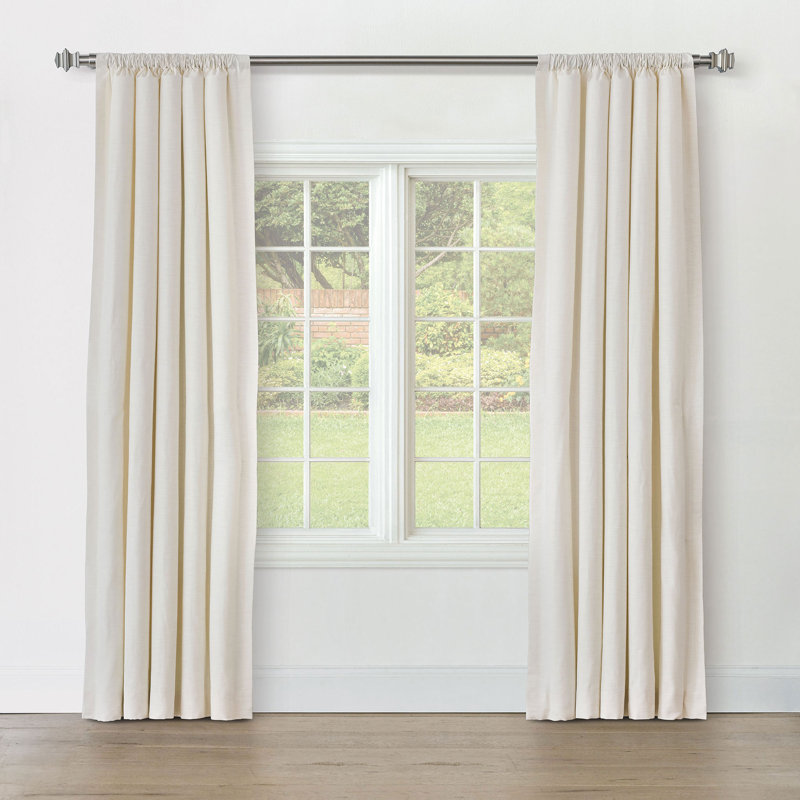 Sterling Strie Curtain Panel In Fog, Ivory, 96" W x 120" L