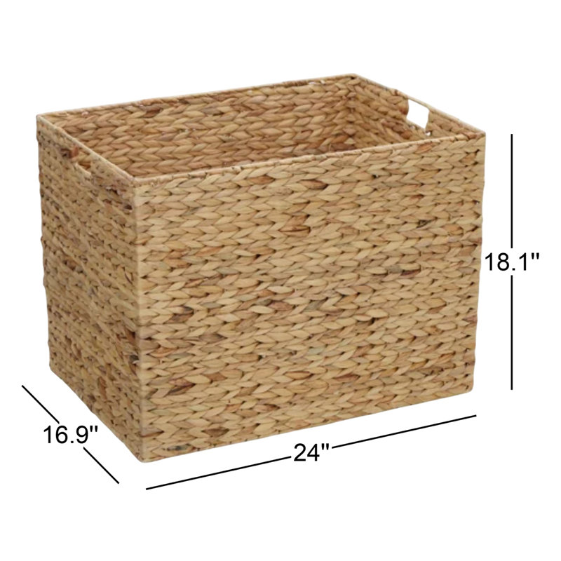 Rect Water Hyacinth Basket - Large