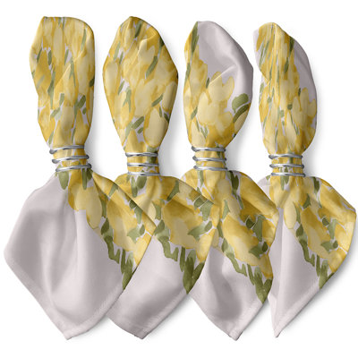 Ensemble de serviettes en coton 4 pièces Tulip Blossom Arrangement