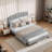 Dhugan Low Profile Linen Platform Bed Frame with Adjustable Headboard-1171274840