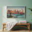 Iconic Manhattan Bridge, reproduction sur toile dans un cadre-1068242157-1068242146
