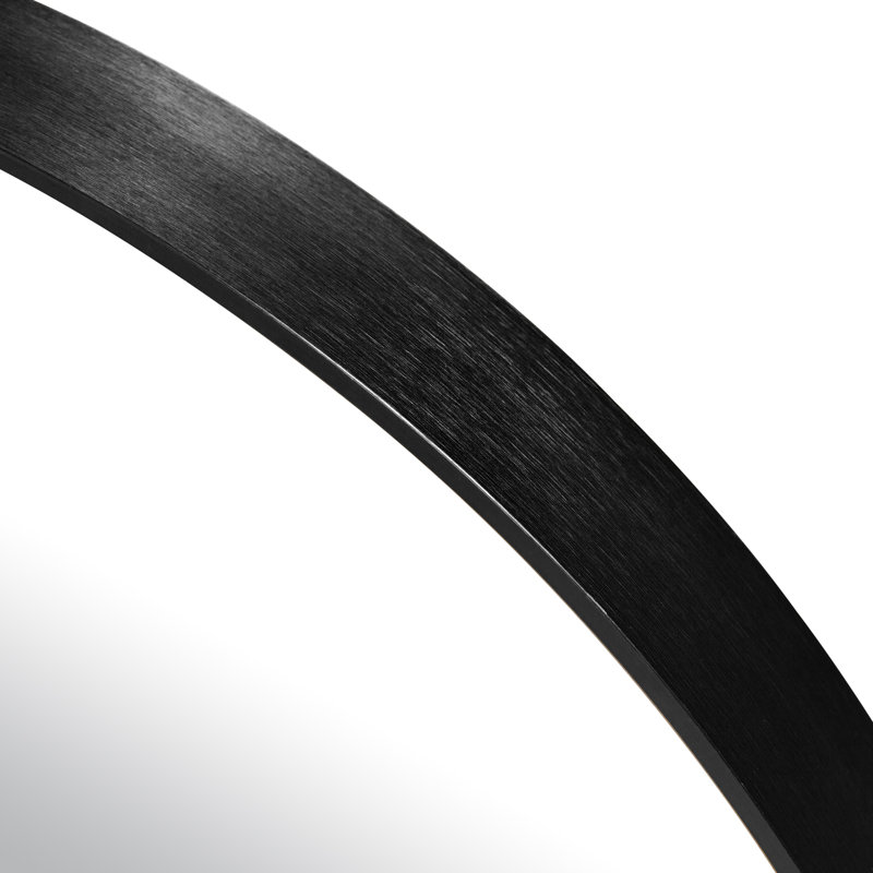 Metal Flat Mirror, 28"H x 28"W, Black