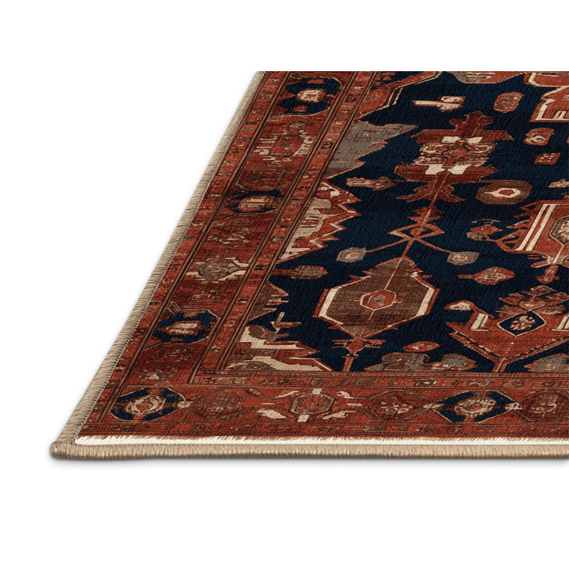 Tapis brun lavable à la machine, Rond 5 pi