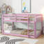 Lit mezzanine simple au-dessus d'un lit simple en bois massif et en bois d'hévéa massif avec échelle, plateformes supérieure et inférieure fabriquées avec des lattes renforcées-1488787568