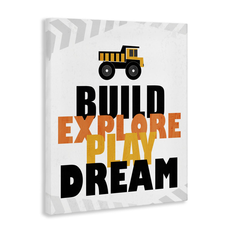 Build Explore Play Dream Canvas, design by Kim Allen