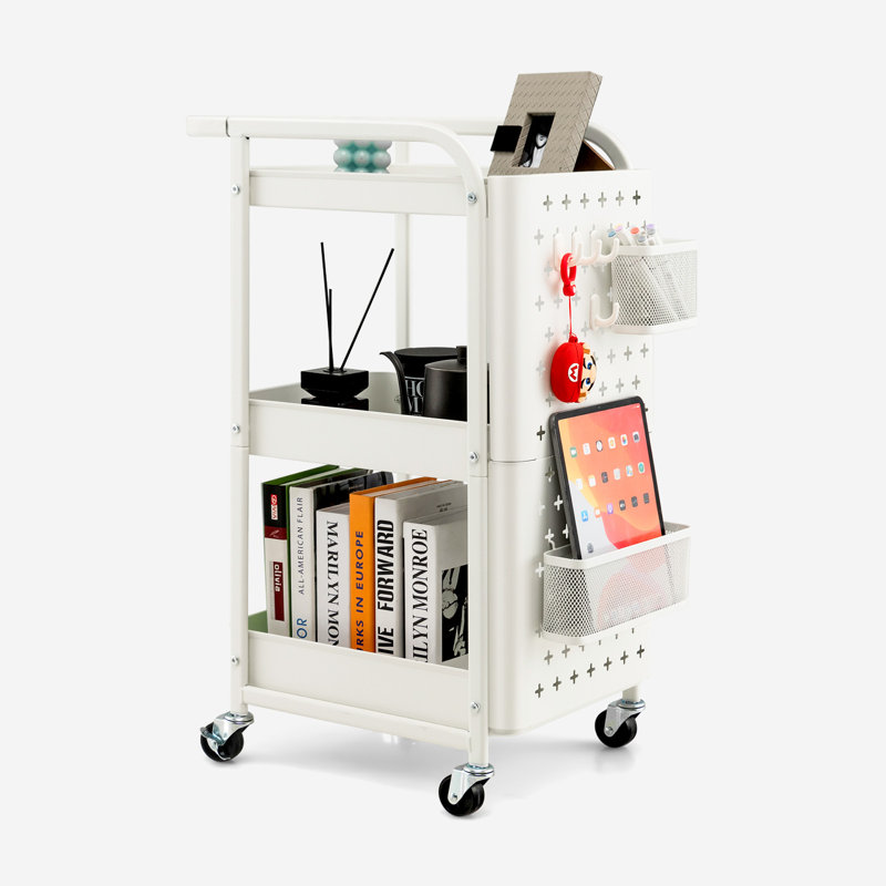 Edalene Metal Bar Cart, White