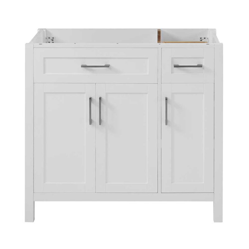 [Cabinet seulement] Meuble-lavabo noir 36 po, Blanc