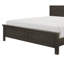 Grand lit à panneau transitionnel, mobilier de chambre à coucher avec finition de lit - tête de lit en bois et sommier tapissier requis-121015975