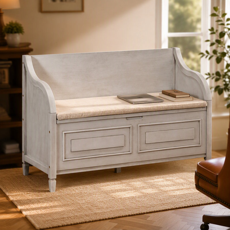 Banc de rangement rustique multifonctionnel