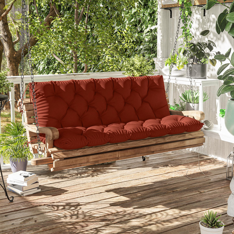 Coussin de banc d'extérieur Wynee, L 59,5 po x P 20 po, Rouge Terra