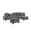 Ensemble de canapé modulaire réversible gris foncé en microfibre 3 pièces