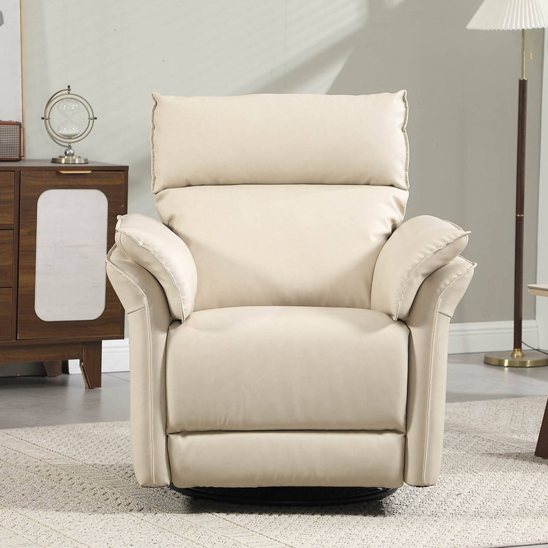Fauteuil inclinable en similicuir, Beige