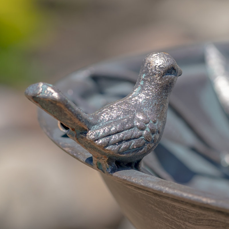 Bain d'oiseaux Delaporte, Bronze et bleu