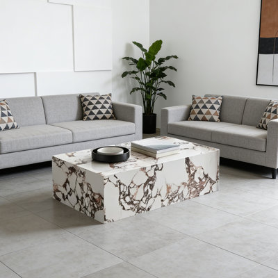 Modern Rectangular Sintered Stone Top Coffee Table