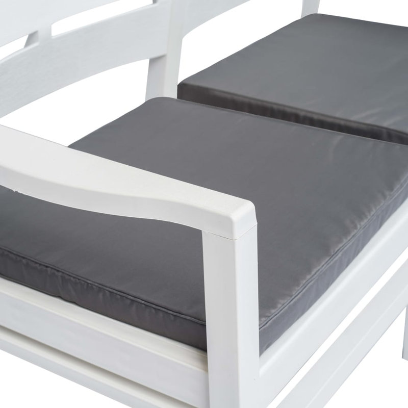 Banc de jardin en plastique Morant, Blanc