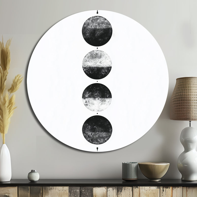 Moon Moon Simplicity - Décoration murale ronde fantaisie en métal, L 36 po x H 36 po
