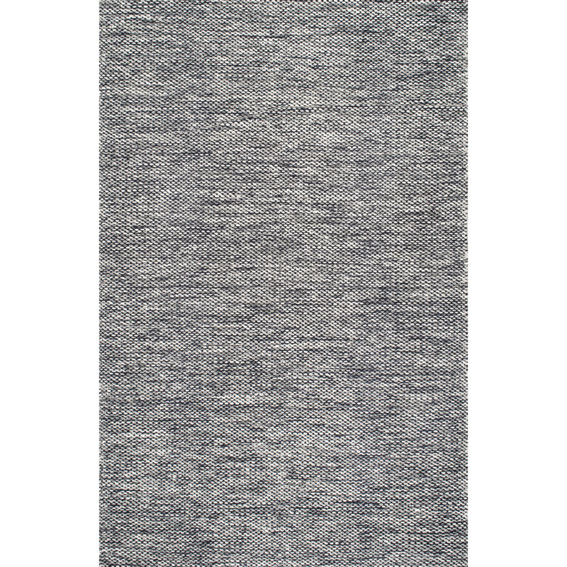 Tapis gris / noir en coton doux touffeté à la main Parnell, Rectangulaire 2 pi x 3 pi