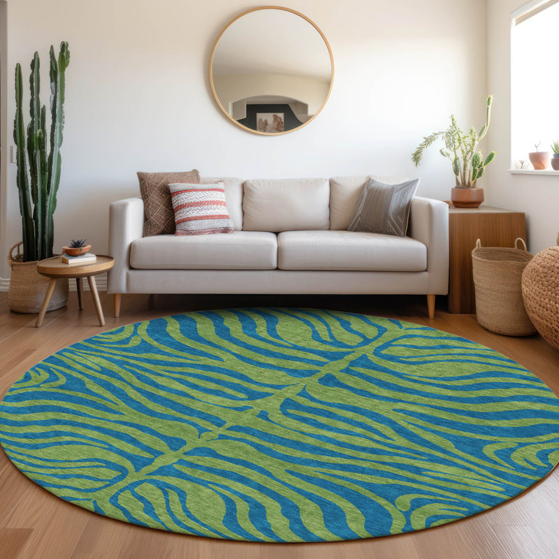 Tapis vert intérieur / extérieur lavable Fernelle , 2 pi 3 po x 7 pi 6 po
