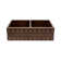 33" Hammered Copper Kitchen Apron 50/50 Double Basin Sink w/ Barrel Strap Design with Matching Drains, and Accessories