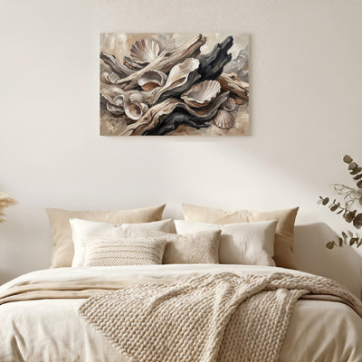 Art mural sur toile Gallery Wrap pour le salon, la chambre à coucher, le bureau ou le vestibule - Décoration murale décorative avec bois flotté