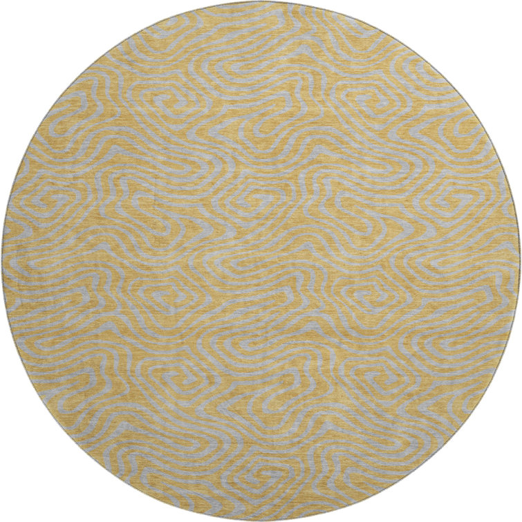 Premium Machine Washable Birchview AMF1031 Swirls Rug