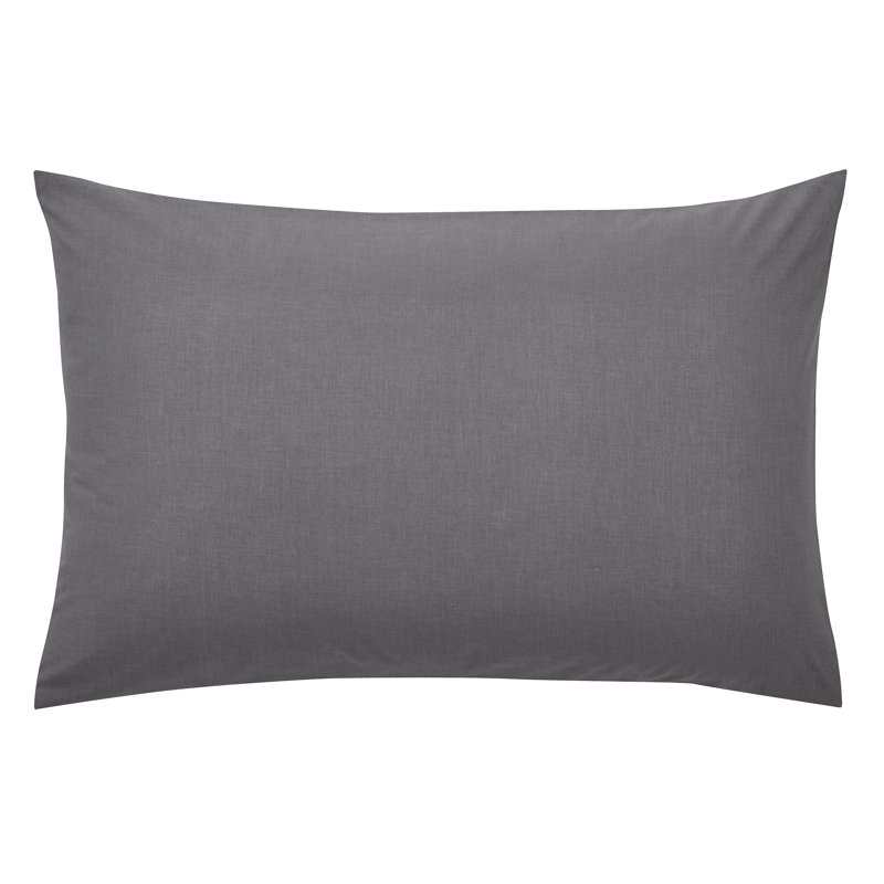 Plain Dyed Envelope Housewife Pillowcase, Charcoal