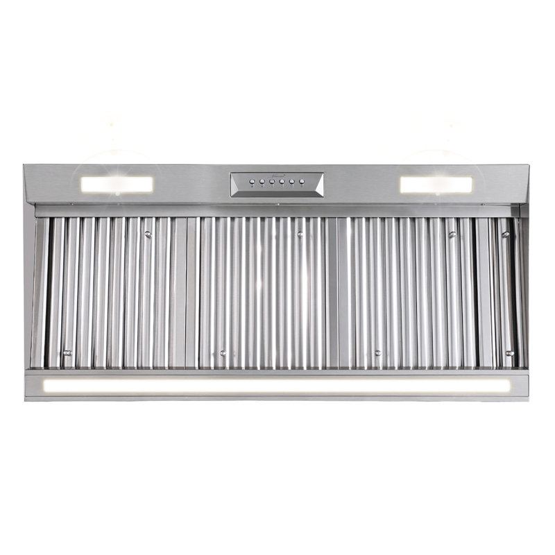 Akicon 42" 1200 CFM Ducted Range Hood Insert with 4-Speed Fan, 3 LED Lights and Heat Sensor Auto Speed