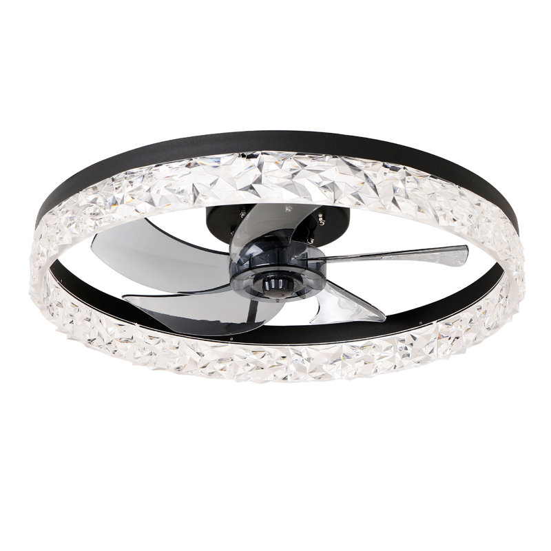 Ventilateur de plafond moderne à DEL avec lumière, intensité variable et télécommande pour la chambre à coucher, la cuisine et le salon