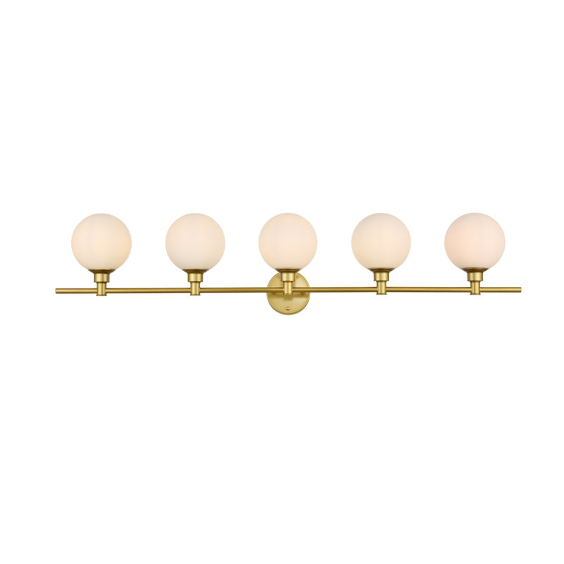 Éclairage pour meuble-lavabo à intensité variable Carmie, Laiton, 5 lumières