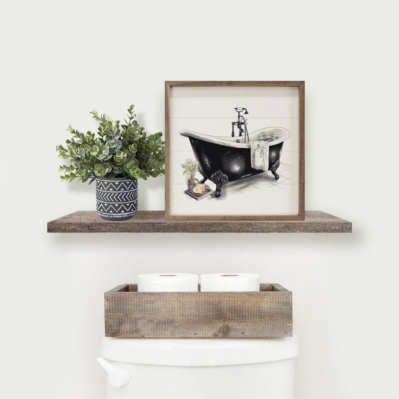 Baignoire de campagne noire / blanche, H 16 po x l 16 po x P 1 po