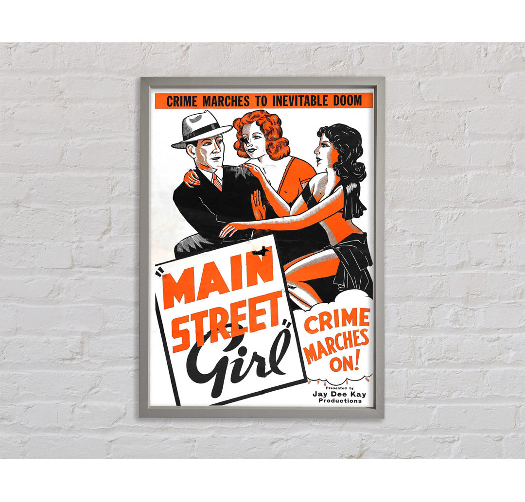 Main Street Girl Poster 2 - Einzelbildrahmen Kunstdrucke auf Leinwand