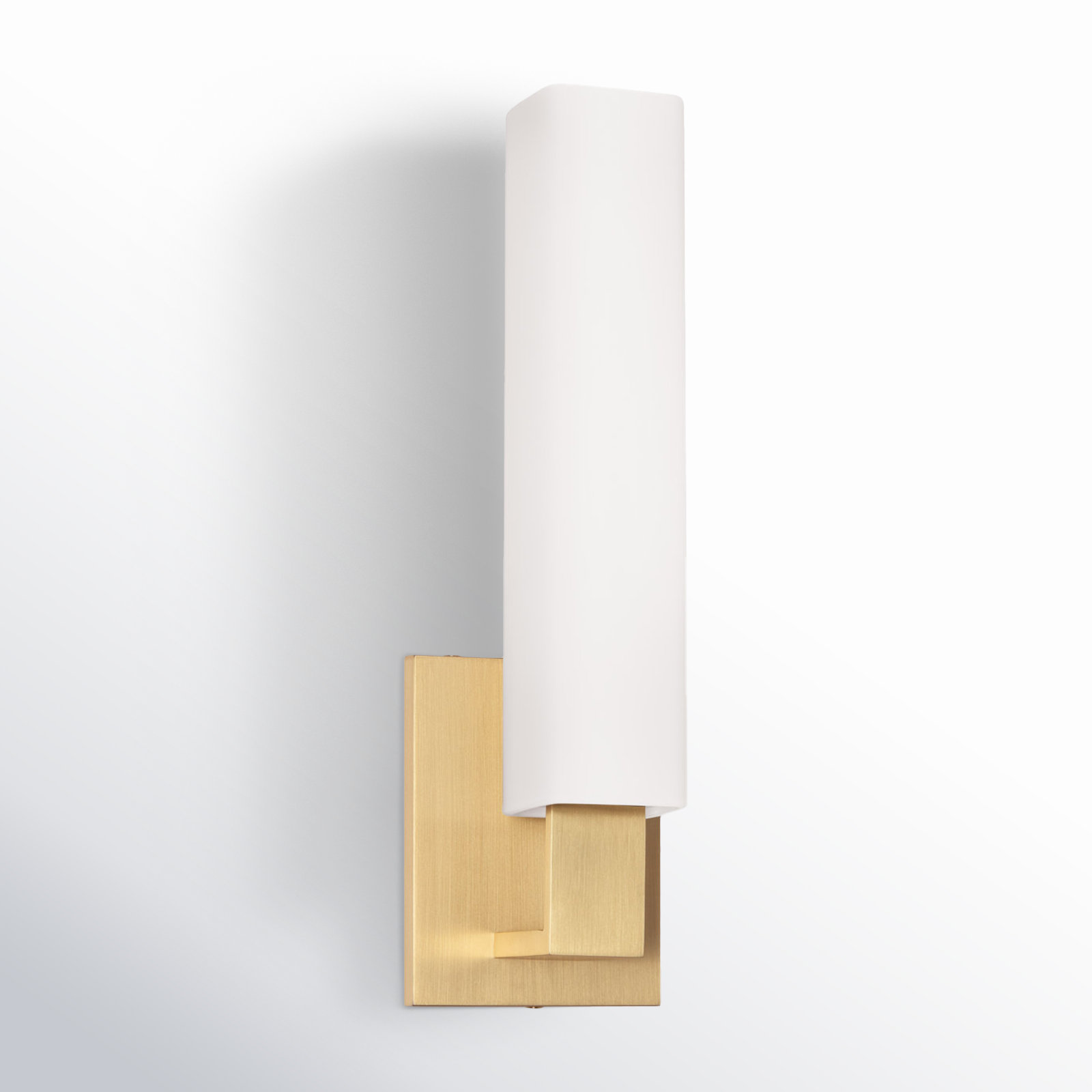 Trenton Single Light Glass Dimmable Armed Sconce, Aged Brass