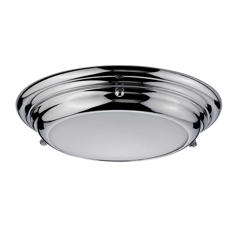 Orrwell Glass LED Flush Mount, Polished Chrome