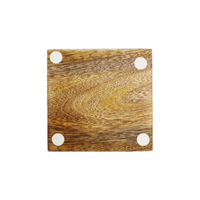 Wood Square 4 Piece Coaster Set