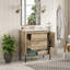 Meuble-lavabo moderne en bois avec tiroir coulissant et tablette ouverte