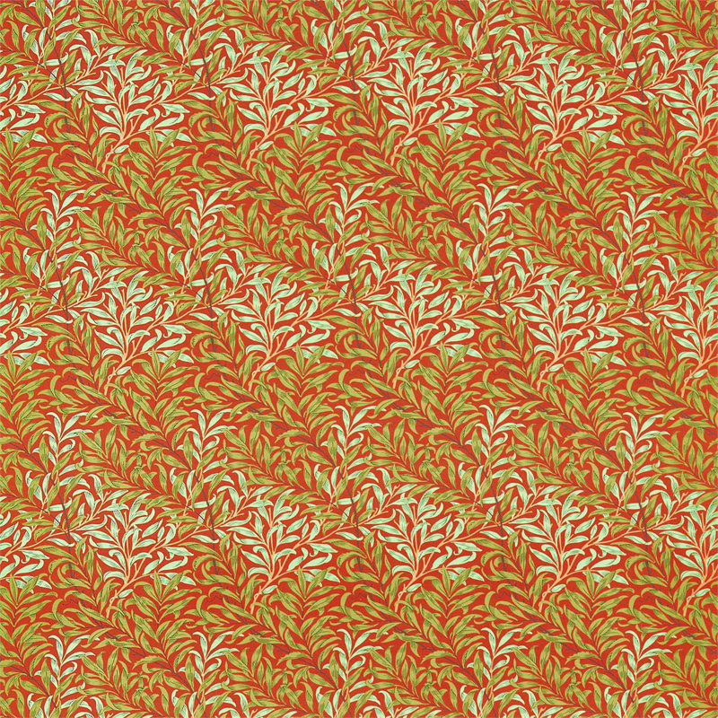 Willow Bough Fabric, Tomato/Olive