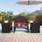 8 PCS Patio Conversation Set with Seat Cushions & Tempered Glass Tabletop, Porch Red+Black-446551939-446551942