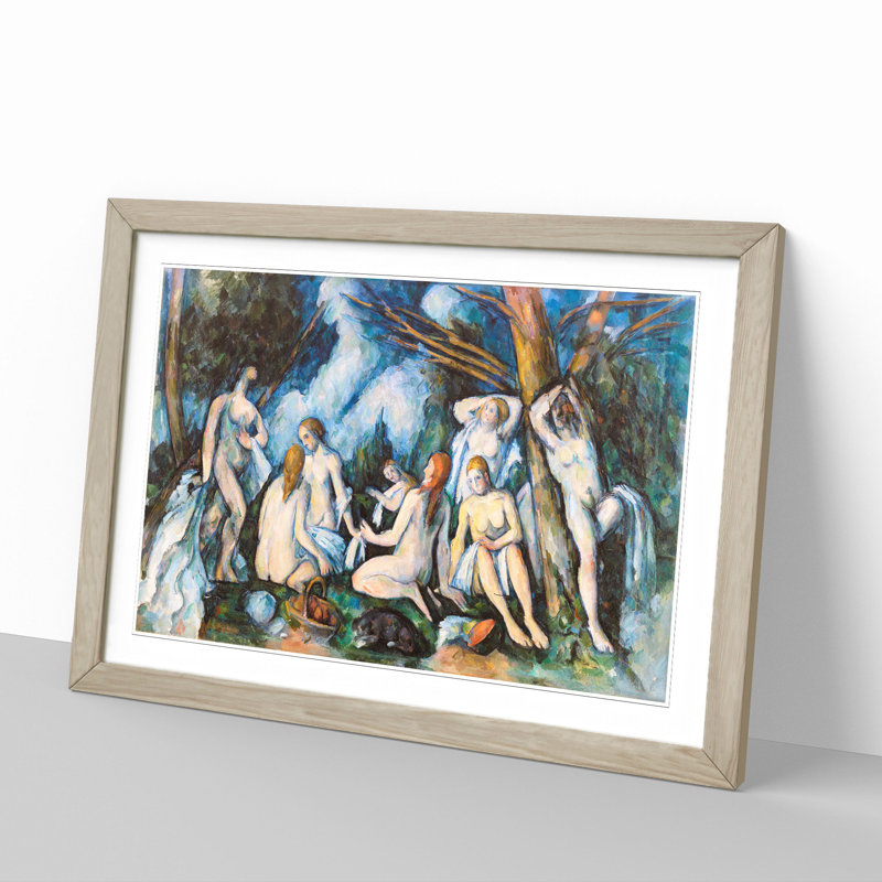 Bathers Vol.7 by Paul Cezanne - Picture Frame Painting, 48cm H x 65cm W x 2cm D, Oak Framed