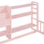 Lit de clôture Montessori, garde-corps entourant avec porte à charnières et bibliothèque de rangement-1108916860-1108916862
