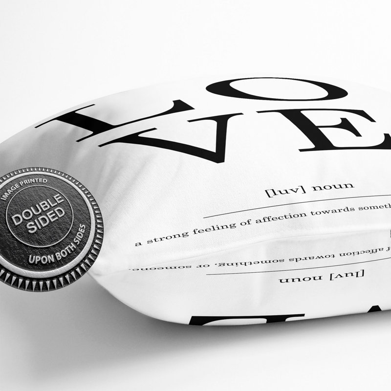 Definition Of Love Typography Square Throw Cushion, 40cm H x 40cm W x 15cm D