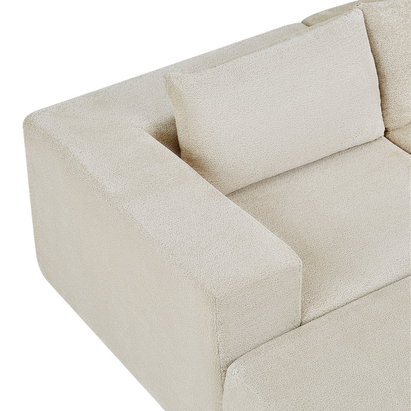 Veridian Boneless Modern Modular Compression Sectional Sofa,  Beige Corduroy