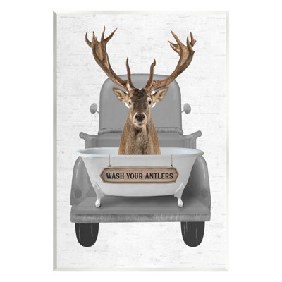 «Wash Your Antler Deer On», impression sur lettres et doublée