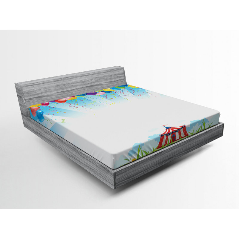 Circus Microfiber Fitted Sheet, Queen Fitted Sheet
